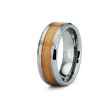 8 mm Tungsten band with wood inlay